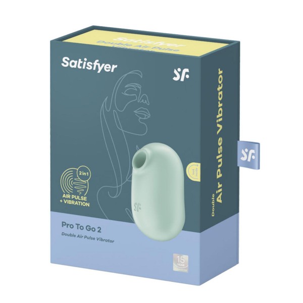 Satisfyer pro to go 2 vibrador doble air pulse menta 1un